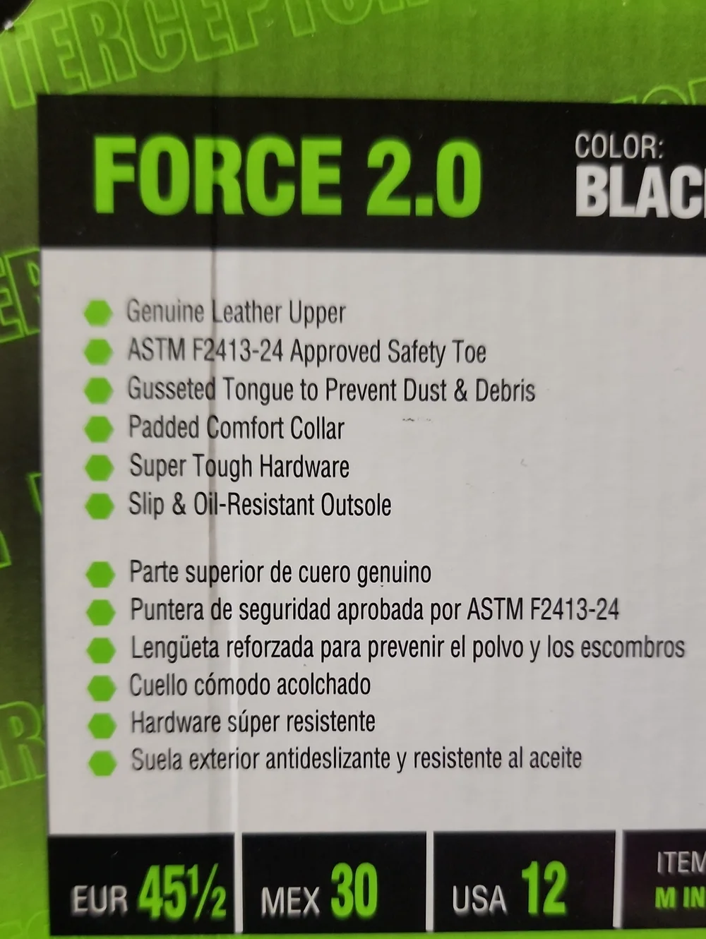 Interceptor rugged black